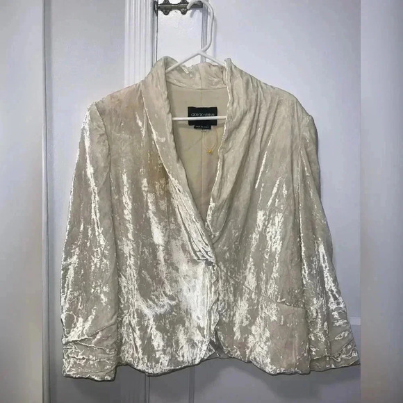 Giorgio Armani Silk White Velvet Blazer Jacket NEW - Picture 1 of 6